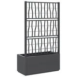 Garden Planter with Trellis Dark Grey 80x36x140 cm PP - 45-Degree Angle