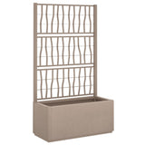 Garden Planter with Trellis Light Brown 80x36x140 cm PP - Front View