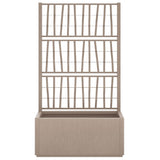 Garden Planter with Trellis Light Brown 80x36x140 cm PP - Side View
