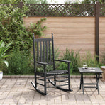 Rocking Chair with Curved Seat Black Solid Wood Poplar