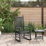 Rocking Chair with Curved Seat Black Solid Wood Poplar - Side View