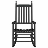 Rocking Chair with Curved Seat Black Solid Wood Poplar