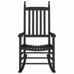 Rocking Chair with Curved Seat Black Solid Wood Poplar