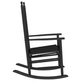 Rocking Chair with Curved Seat Black Solid Wood Poplar - 45-Degree Angle