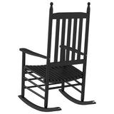 Rocking Chair with Curved Seat Black Solid Wood Poplar