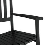 Rocking Chair with Curved Seat Black Solid Wood Poplar - Close-Up Angle