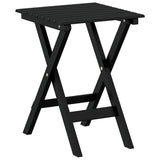 Side Table Foldable Black Solid Wood Poplar - Front View