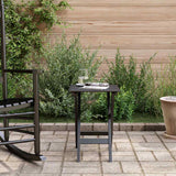Side Table Foldable Black Solid Wood Poplar - Side View