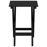 Side Table Foldable Black Solid Wood Poplar - Top-Down View