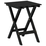 Side Table Foldable Black Solid Wood Poplar