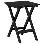Side Table Foldable Black Solid Wood Poplar