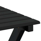 Side Table Foldable Black Solid Wood Poplar - Close-Up Angle