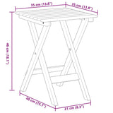 Side Table Foldable Black Solid Wood Poplar - Extra Image
