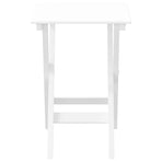 Side Table Foldable White Solid Wood Poplar
