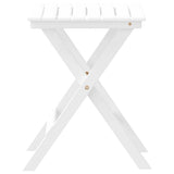 Side Table Foldable White Solid Wood Poplar - 45-Degree Angle