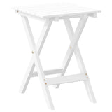 Side Table Foldable White Solid Wood Poplar - Rear View