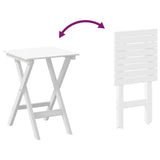 Side Table Foldable White Solid Wood Poplar - Low Angle