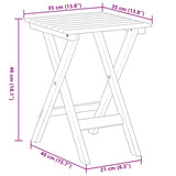 Side Table Foldable White Solid Wood Poplar