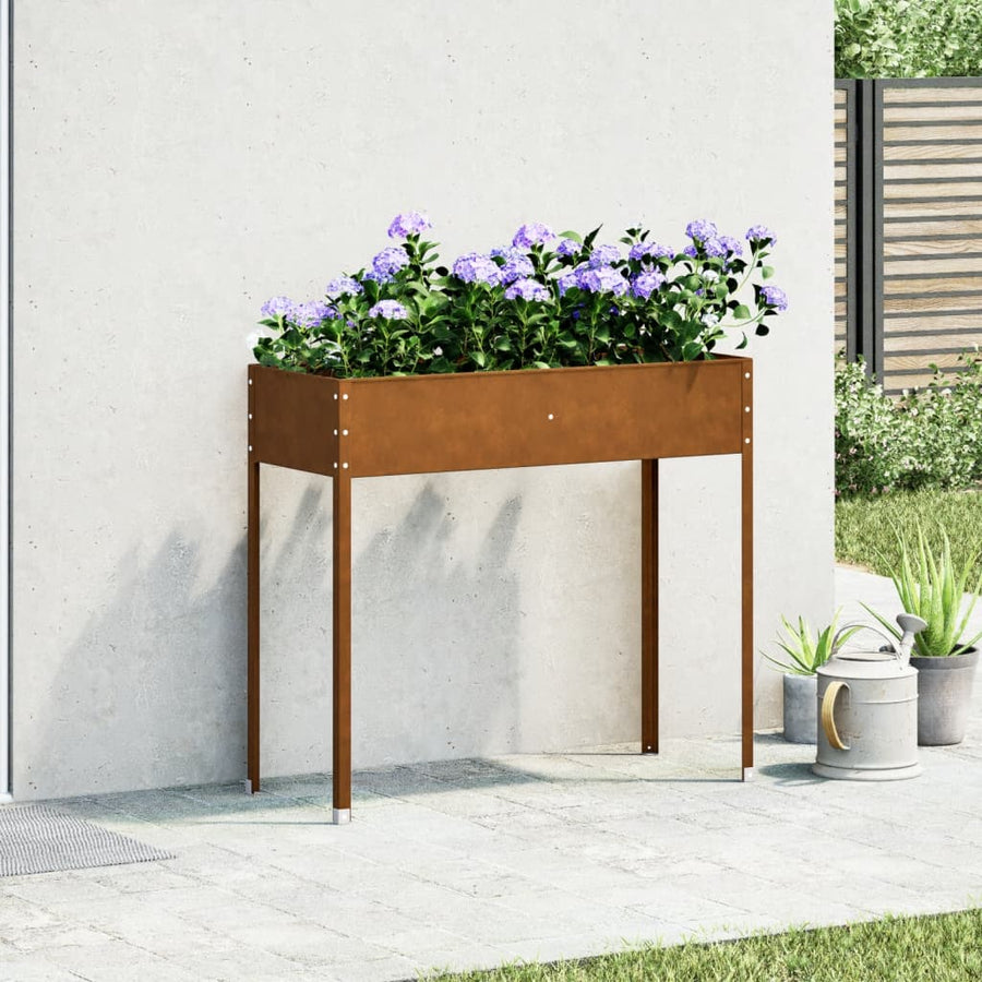 Garden Planter 100.5x40.5x90 cm Weathering Steel