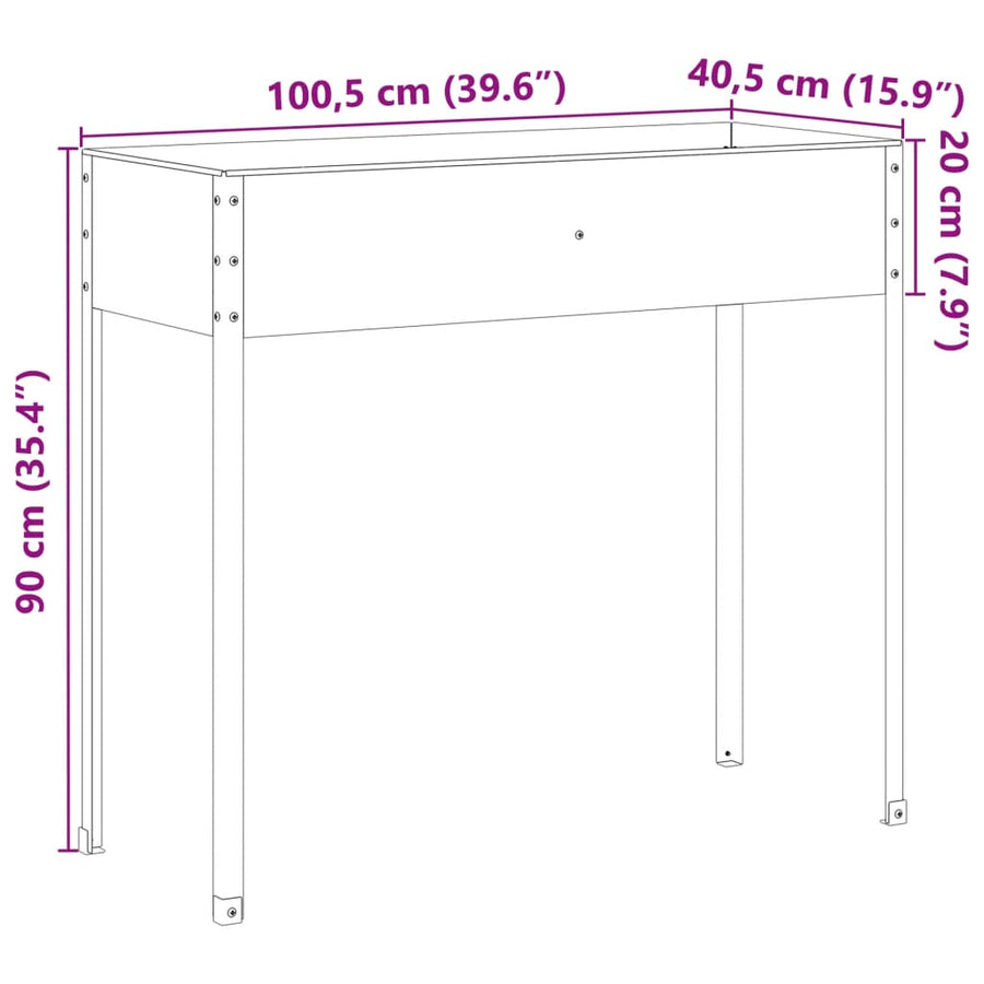 Garden Planter 100.5x40.5x90 cm Weathering Steel