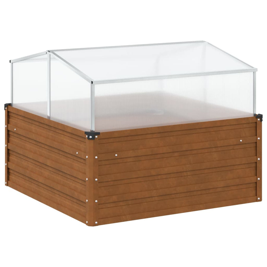 Garden Planter with Green House Weathering Steel