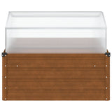 Garden Planter with Green House Weathering Steel
