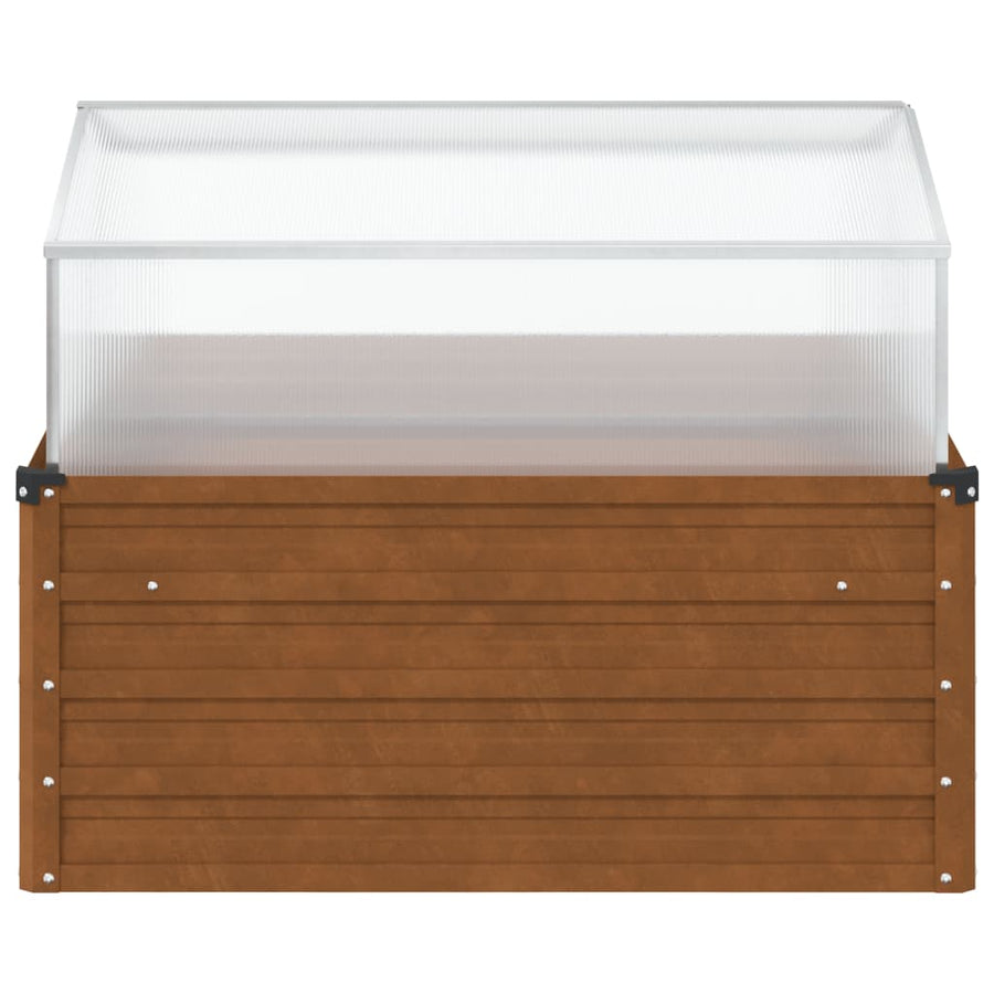 Garden Planter with Green House Weathering Steel