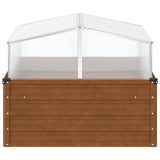 Garden Planter with Green House Weathering Steel