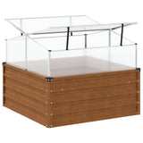 Garden Planter with Green House Weathering Steel - Extra Image