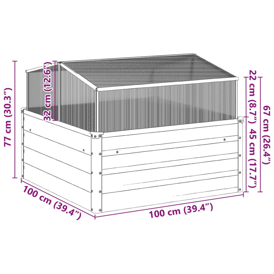 Garden Planter with Green House Weathering Steel