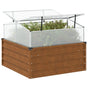 Garden Planter with Green House Weathering Steel