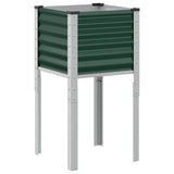 Garden Planter Green 45x45x88 cm Steel - Front View