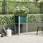 Garden Planter Green 45x45x88 cm Steel