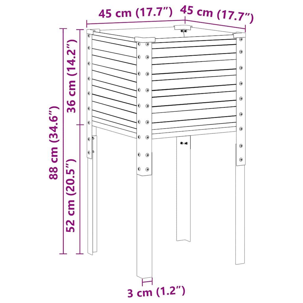Garden Planter Green 45x45x88 cm Steel