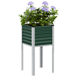 Garden Planter Green 45x45x88 cm Steel