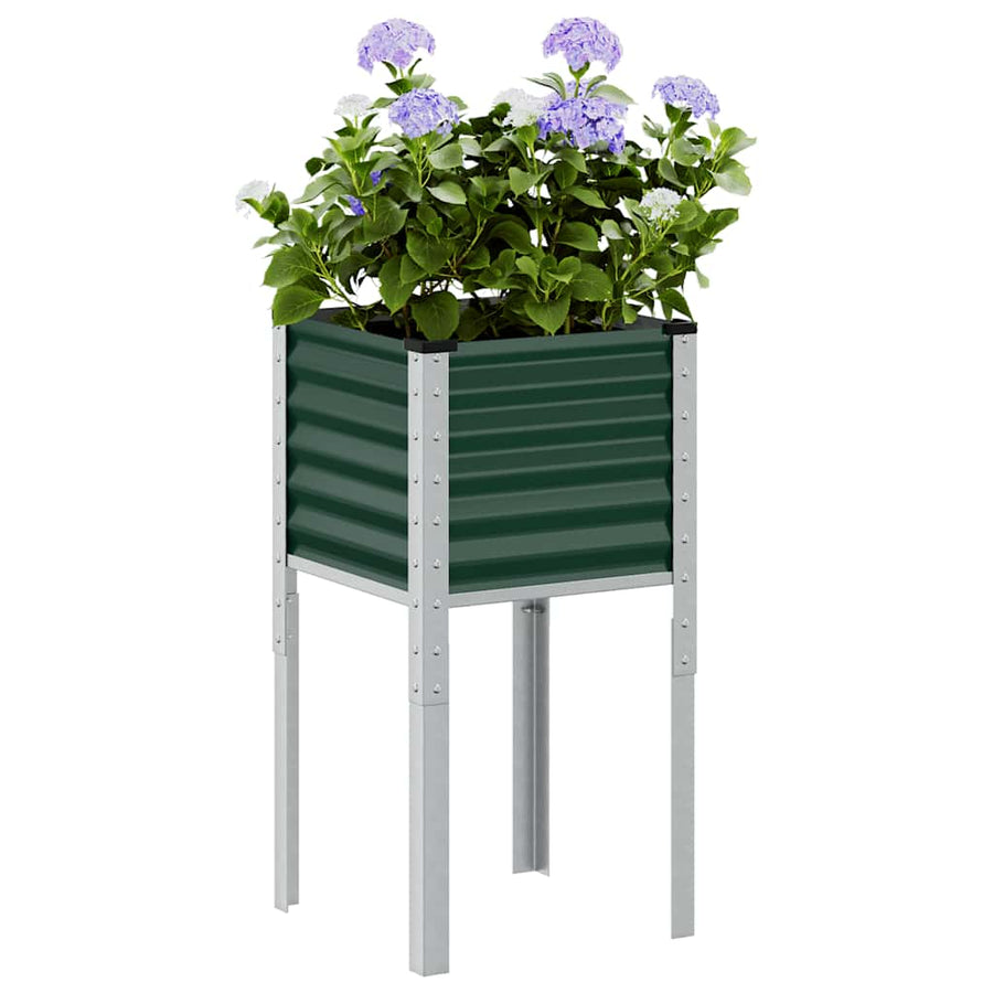 Garden Planter Green 45x45x88 cm Steel