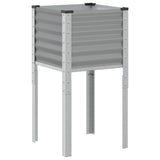 Garden Planter Grey 45x45x88 cm Steel - Front View