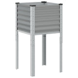 Garden Planter Grey 45x45x88 cm Steel - Rear View