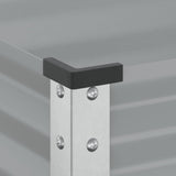 Garden Planter Grey 45x45x88 cm Steel - Close-Up Angle