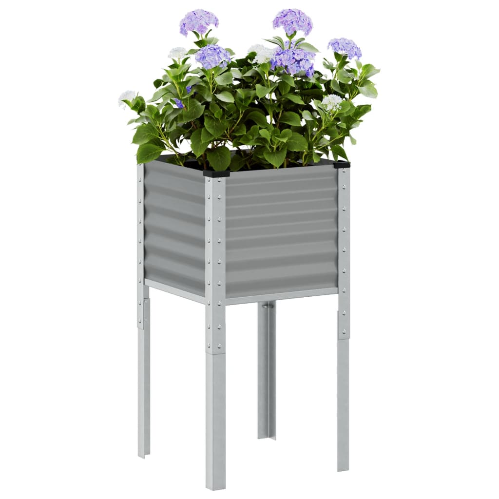 Garden Planter Grey 45x45x88 cm Steel