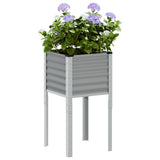 Garden Planter Grey 45x45x88 cm Steel