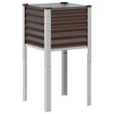 Garden Planter Brown 45x45x88 cm Steel - Front View