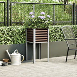 Garden Planter Brown 45x45x88 cm Steel - Side View