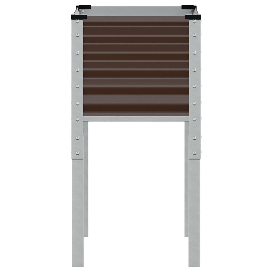 Garden Planter Brown 45x45x88 cm Steel