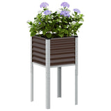 Garden Planter Brown 45x45x88 cm Steel