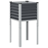 Garden Planter Anthracite 45x45x88 cm Steel - Front View