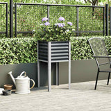 Garden Planter Anthracite 45x45x88 cm Steel - Side View
