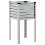 Garden Planter 45x45x88 cm Galvanised Steel - Front View