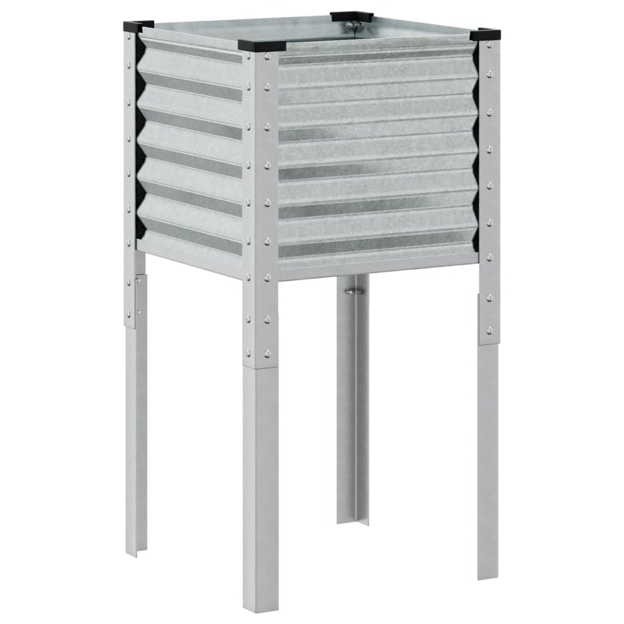 Garden Planter 45x45x88 cm Galvanised Steel