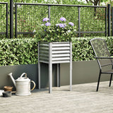 Garden Planter 45x45x88 cm Galvanised Steel - Side View